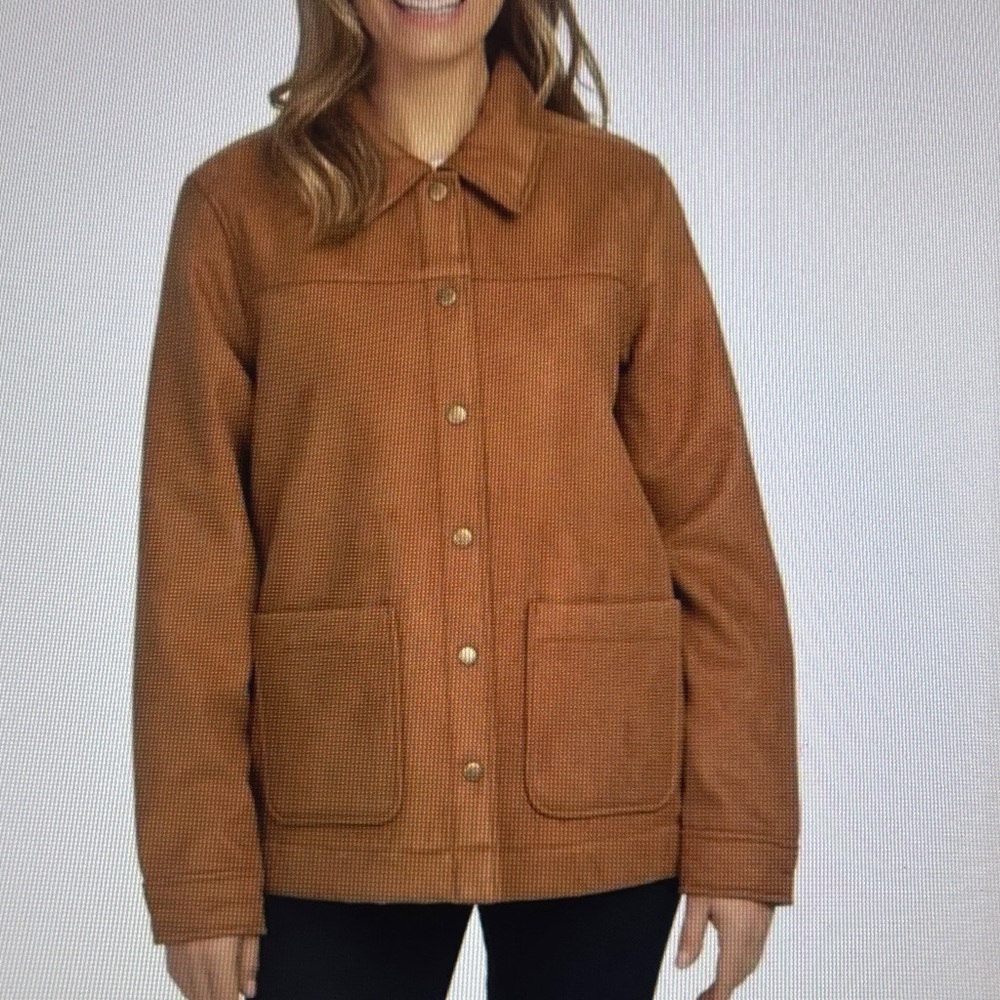 New With Tags Boston Trader Women’s Faux Suede Trucker Jacket.  Large